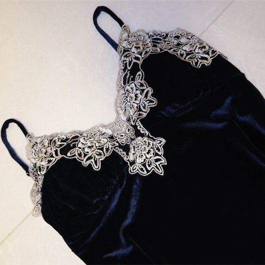 Sapphire Velvet Cami Dress