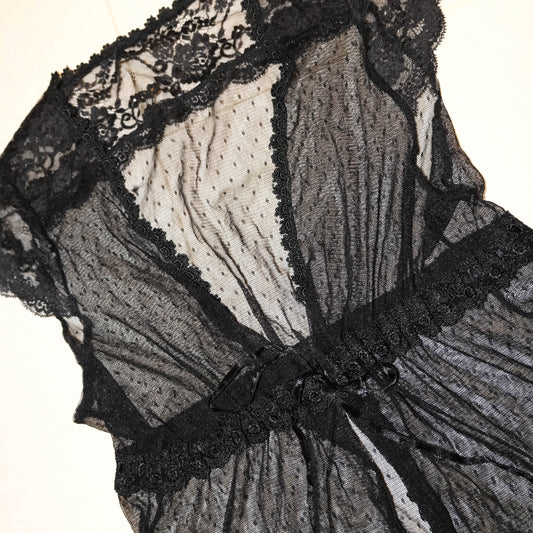 Black Polka Mesh Outer