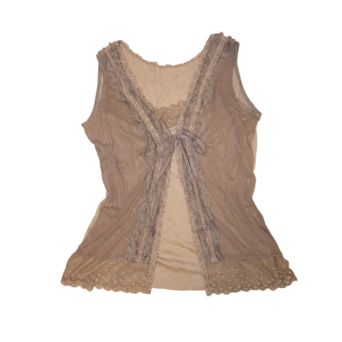 Fairygrunge Almond Lacey Vest