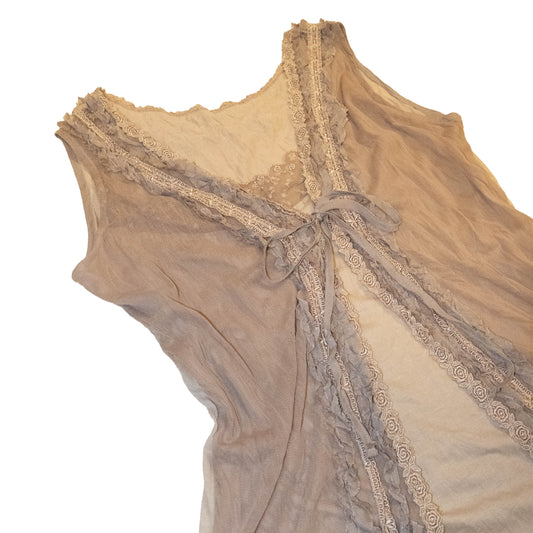 Fairygrunge Almond Lacey Vest