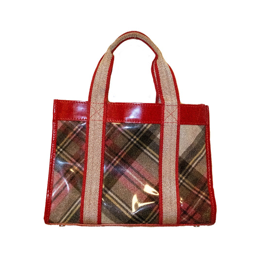 Vivienne Westwood Enamel Red Check Hangbag