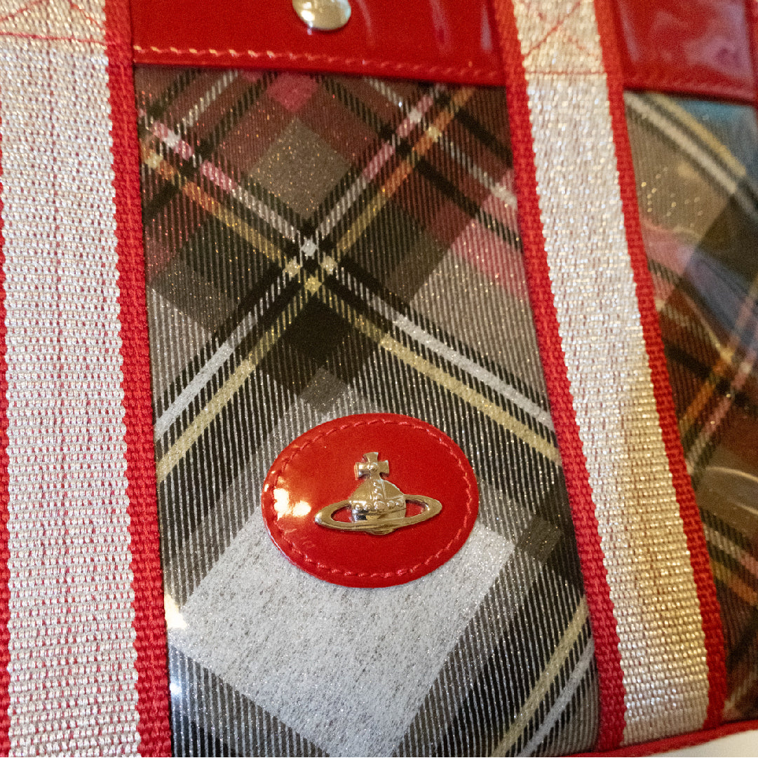 Vivienne Westwood Enamel Red Check Hangbag