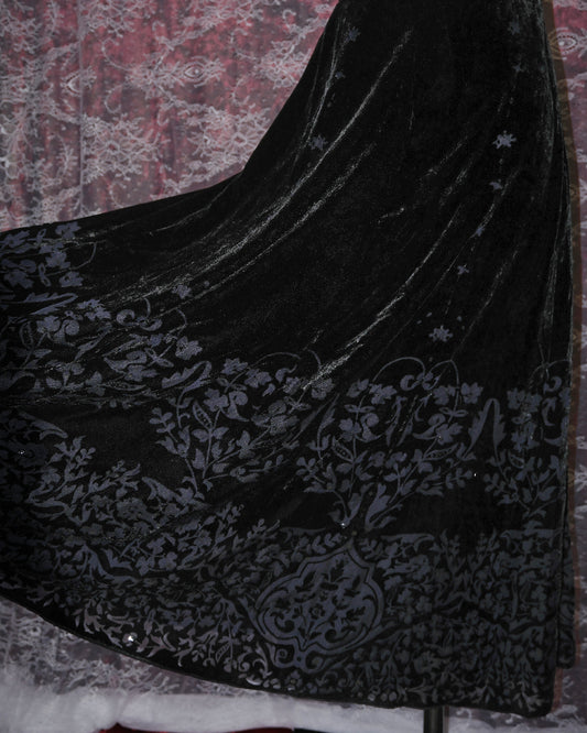 Dark Vampire Velvet Maxi Skirt