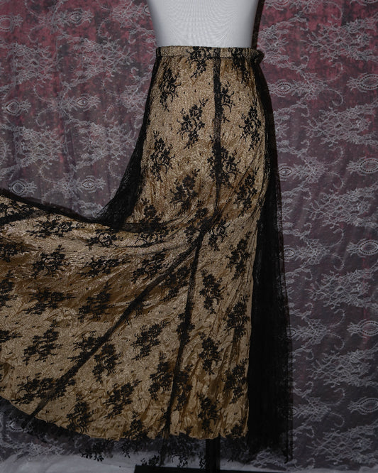 Coldwater Creek Olive Lacey Maxi Skirt