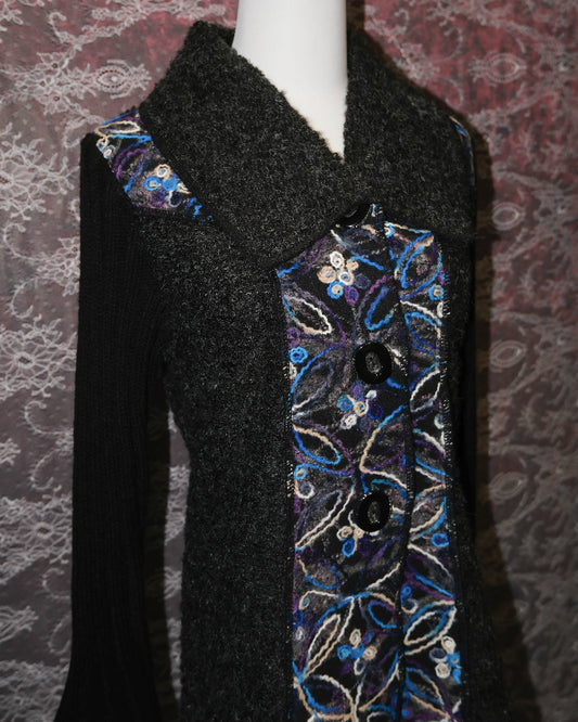 Mohair Wool Artsy Embroidered Cardigan