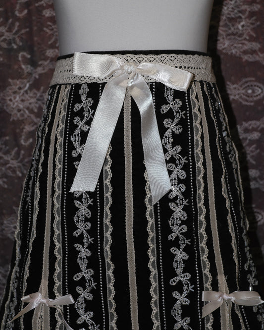 Gothic Black & White Lacey Skirt