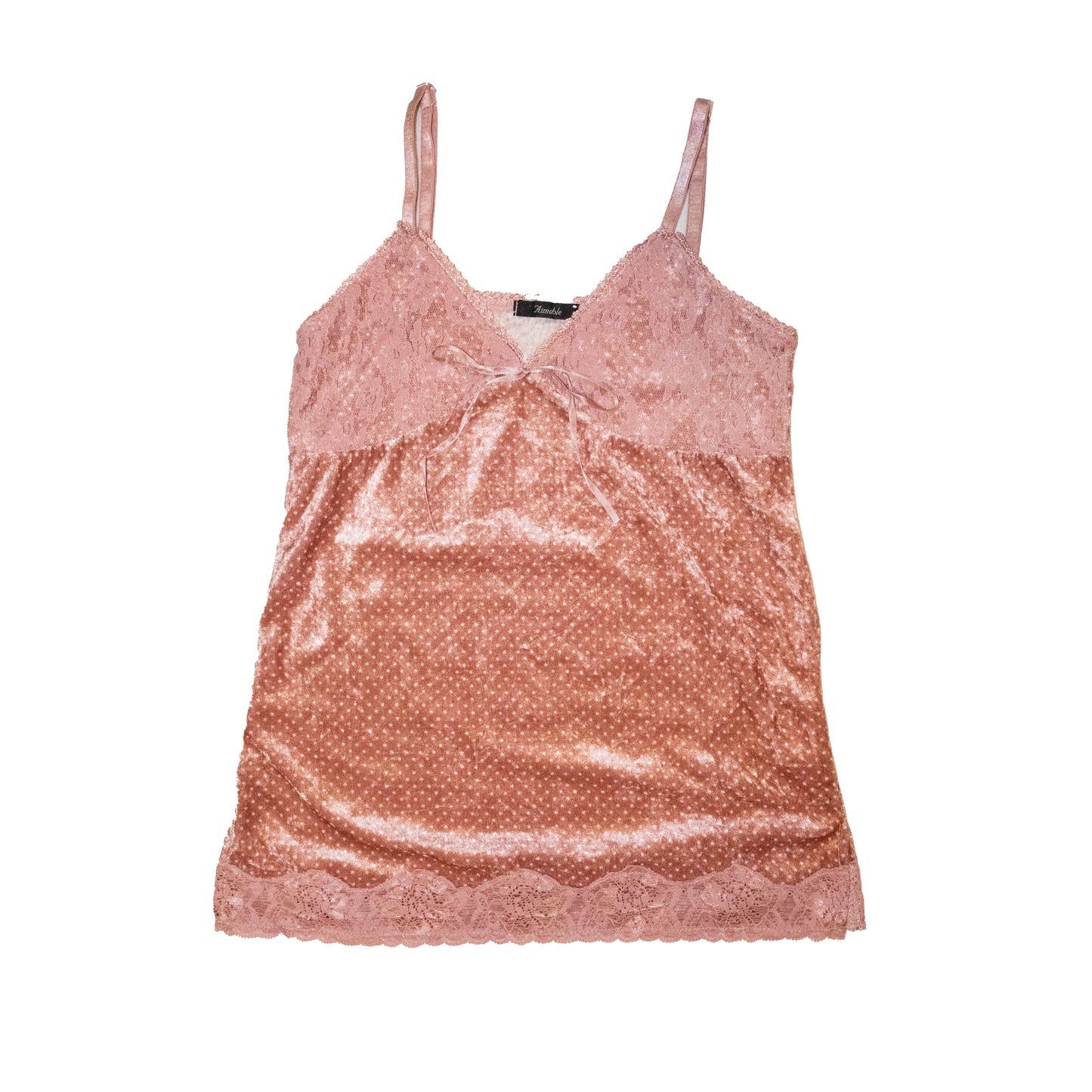 Carol Pink Polka Velvet Cami