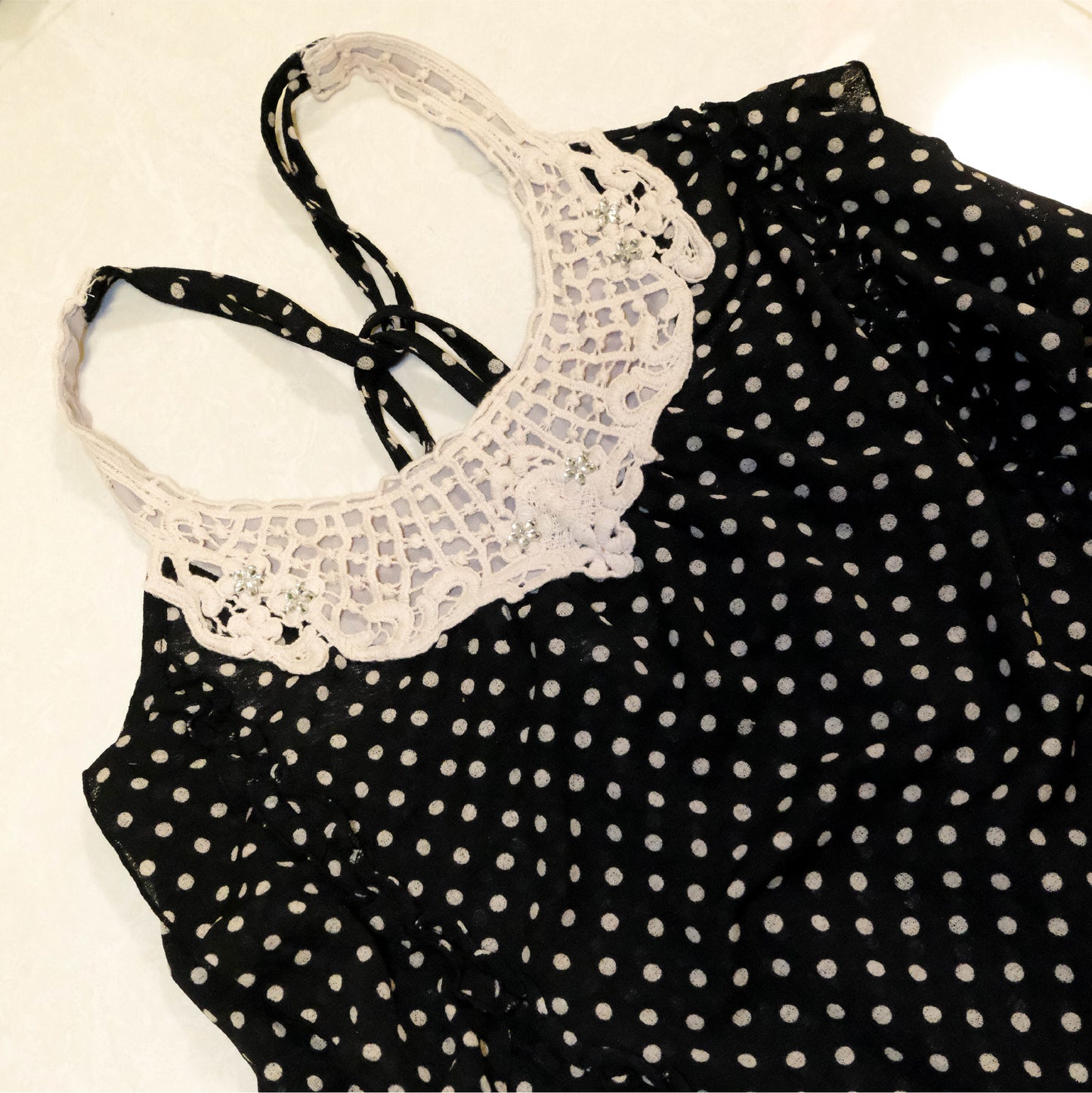 [axes femme] Noir Polka Dots Cami