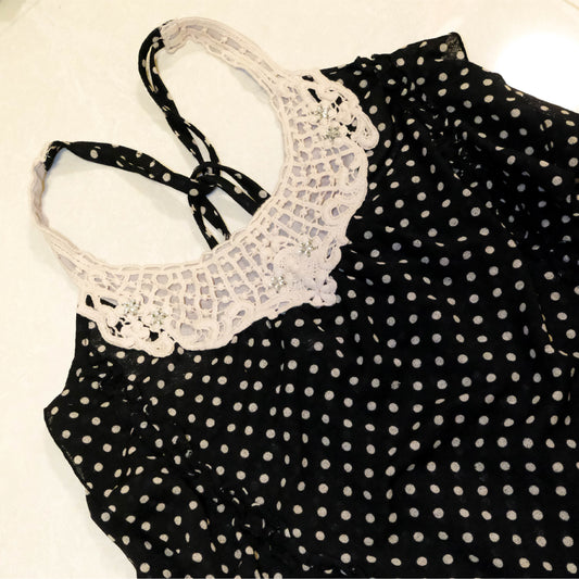 [axes femme] Noir Polka Dots Cami