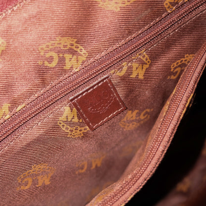 [Marc Chantel] Leather Embossed Red Maroon Heart Bag