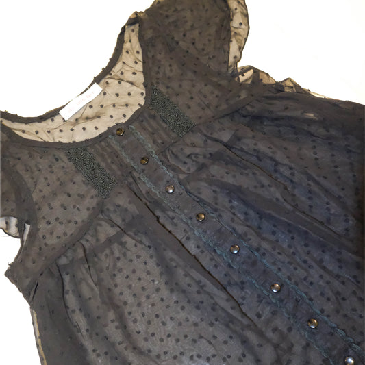 Polka Dots Mesh Top