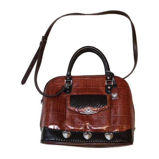 [Marc Chantel] Leather Embossed Red Maroon Heart Bag