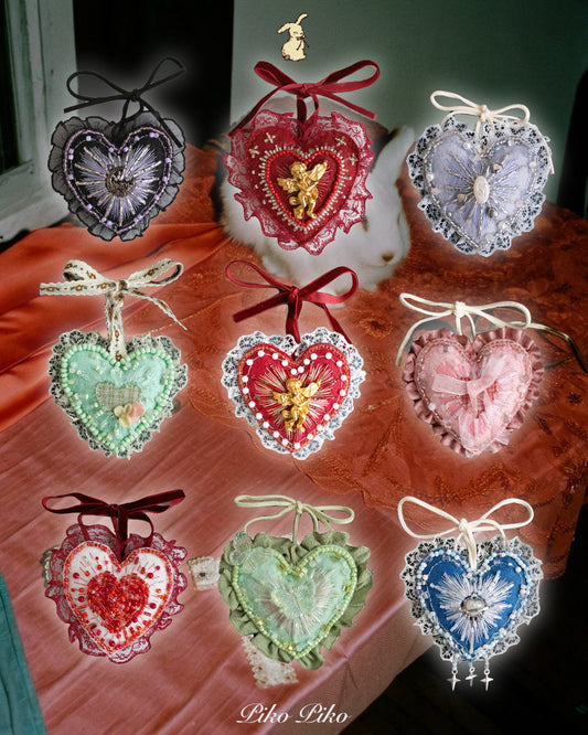 Piko Embroidery Heart Charm