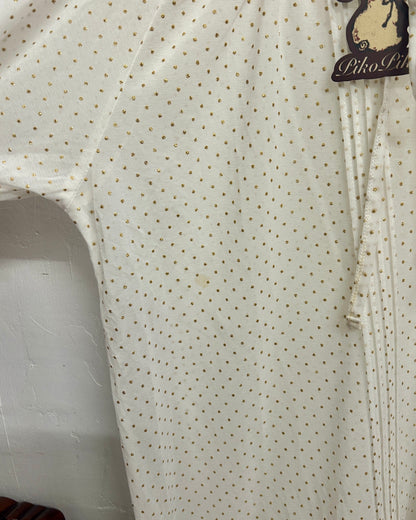 Golden Cream Polka Dots Top