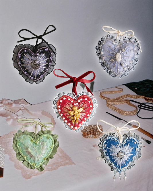 Piko Embroidery Heart Charm