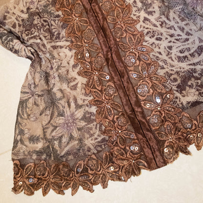 Retro Pattern Mesh Shirt