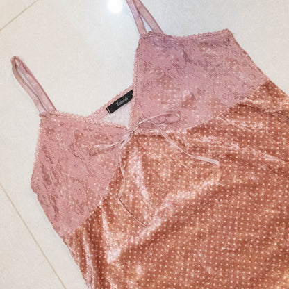 Carol Pink Polka Velvet Cami