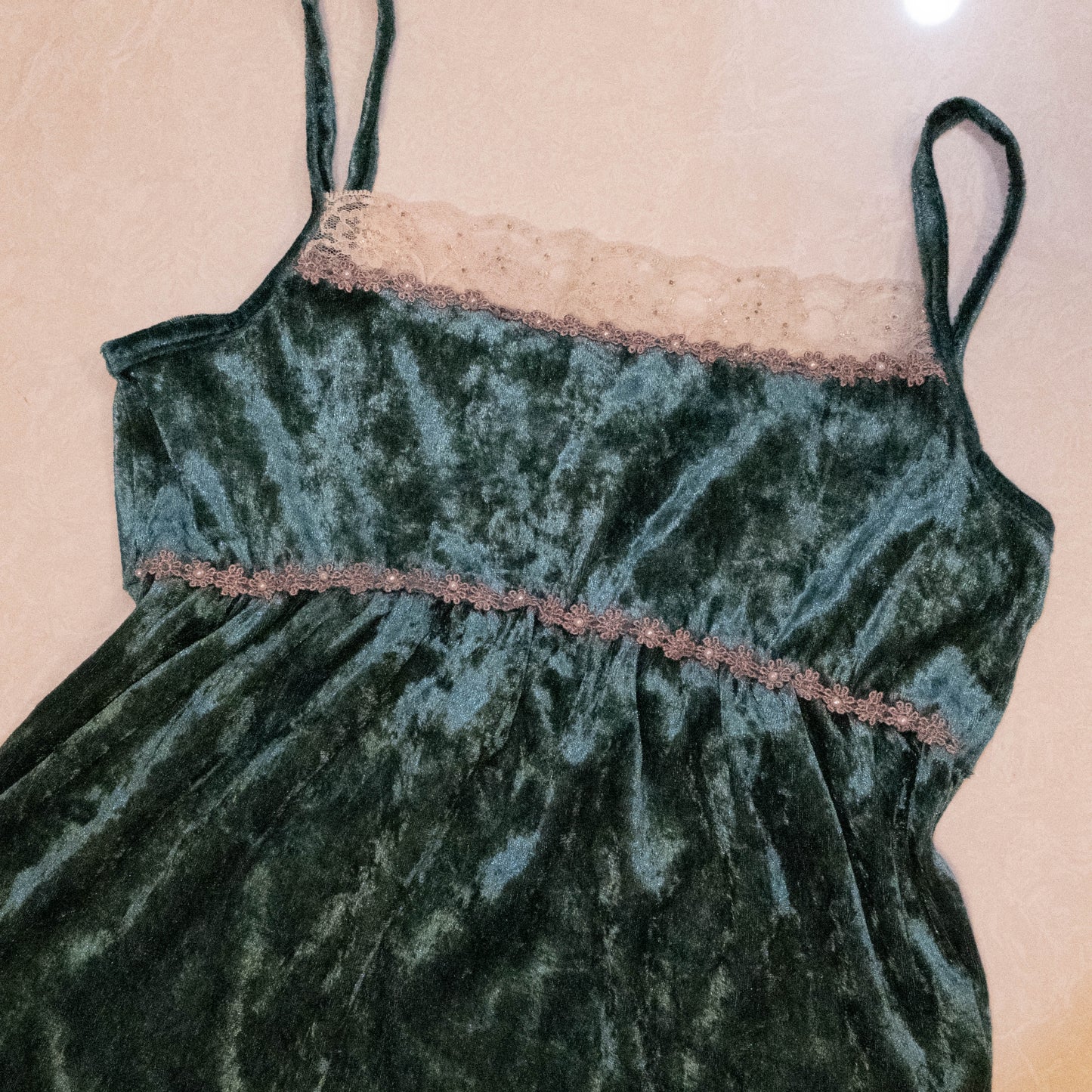 Emerald Velvet Lace Cami