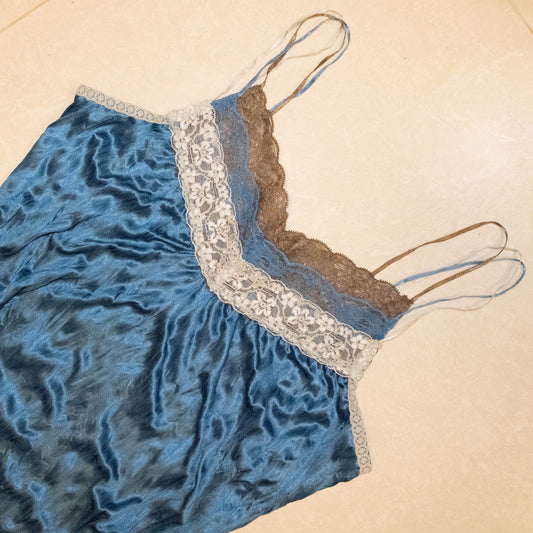 Lapis Silk Lace Cami