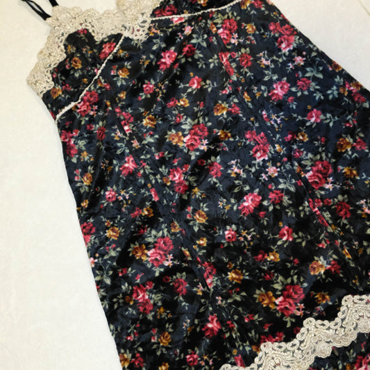 Flowery Velvet Cami Dress