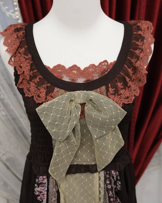 Axes Femme Ribbon Wine Dress
