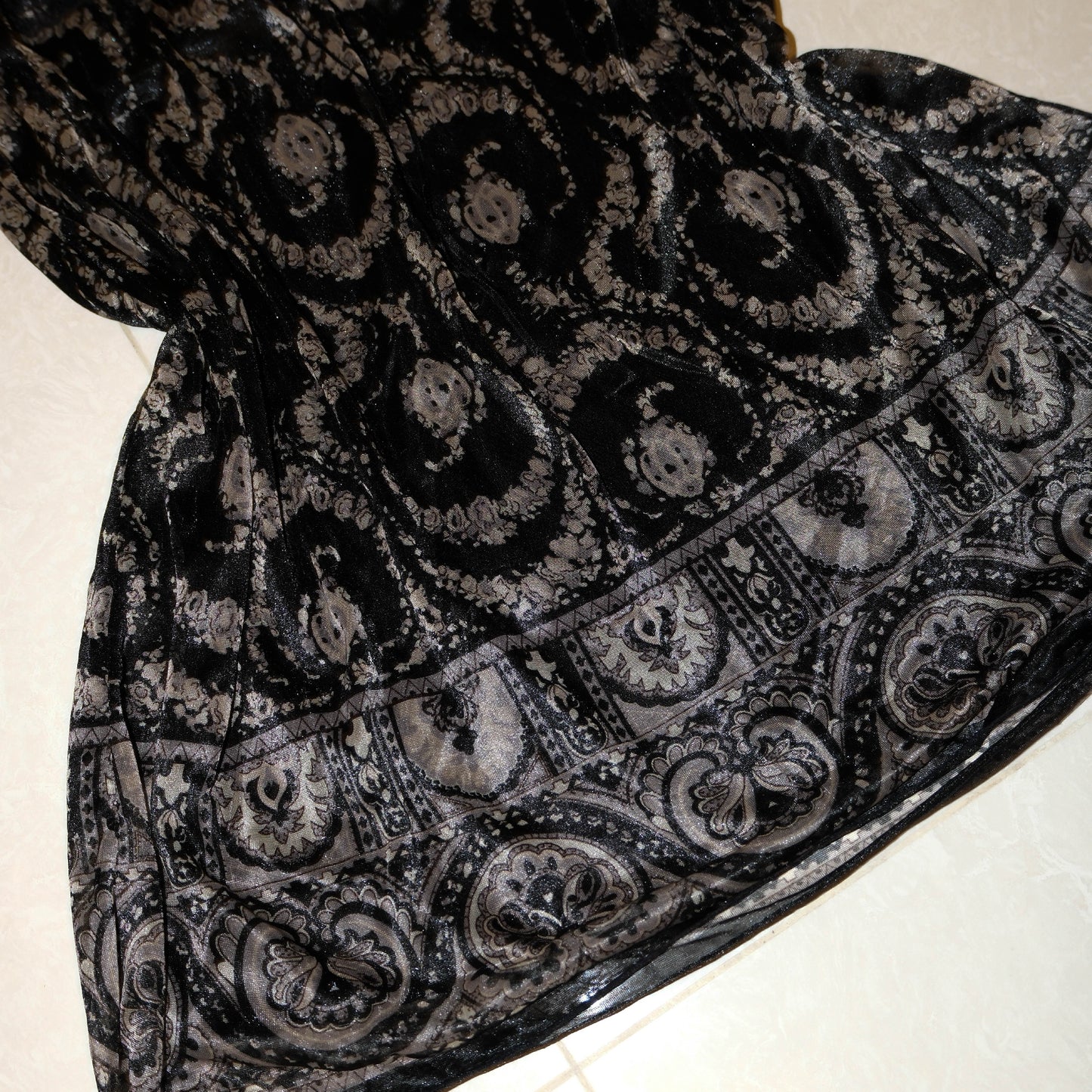 Vintage Pattern Silk Cami Dress