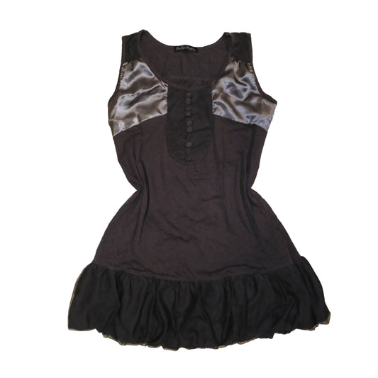 Charcoal Satin Patchwork Dress