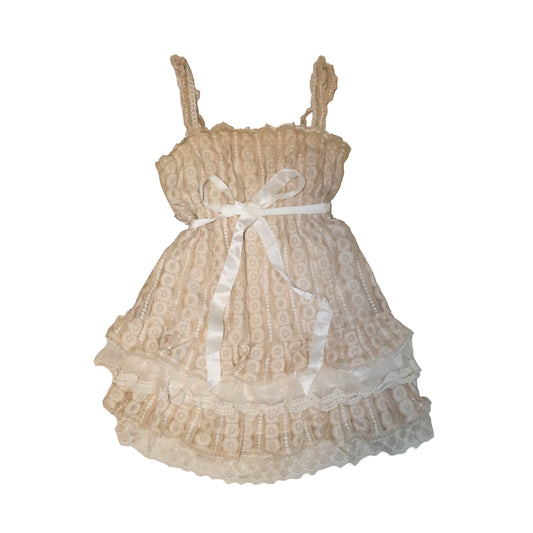 Creamy Knit Ribbon Dress