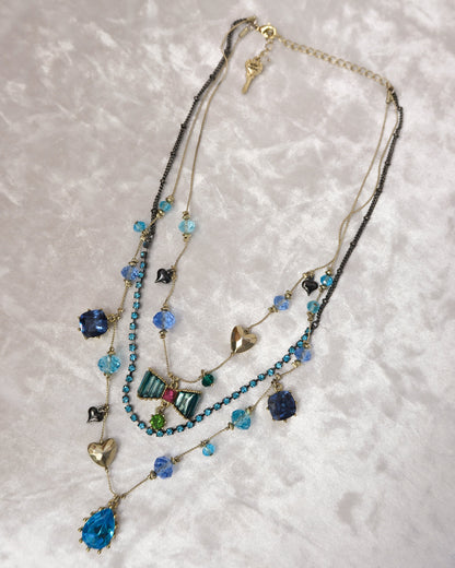 Betsey Johnson Vintage Gemstone Layer Necklace