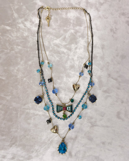 Betsey Johnson Vintage Gemstone Layer Necklace