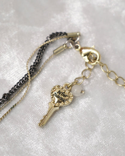 Betsey Johnson Vintage Gemstone Layer Necklace