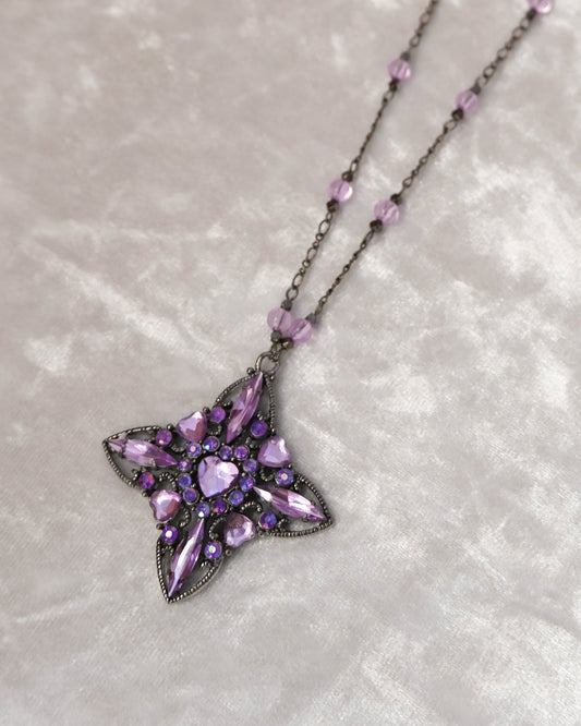 Purple Violet Heart Necklace