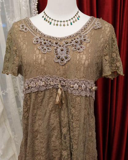 Latte Lace Ribbon Top (with defect)