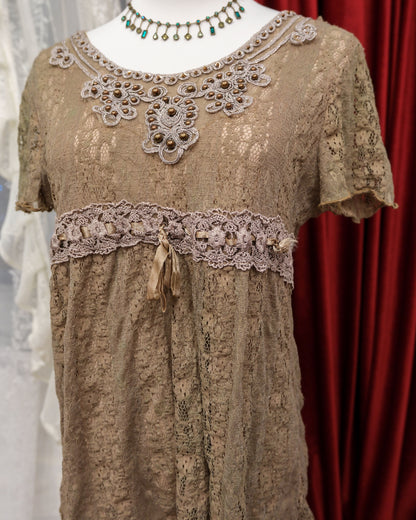 Latte Lace Ribbon Top (with defect)