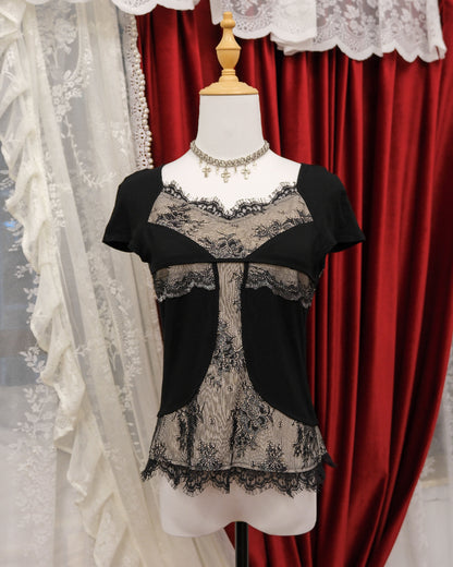 Dark Gothic Lace Top