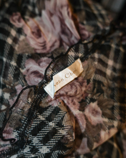 Rosa Cheri Floral Mesh Top