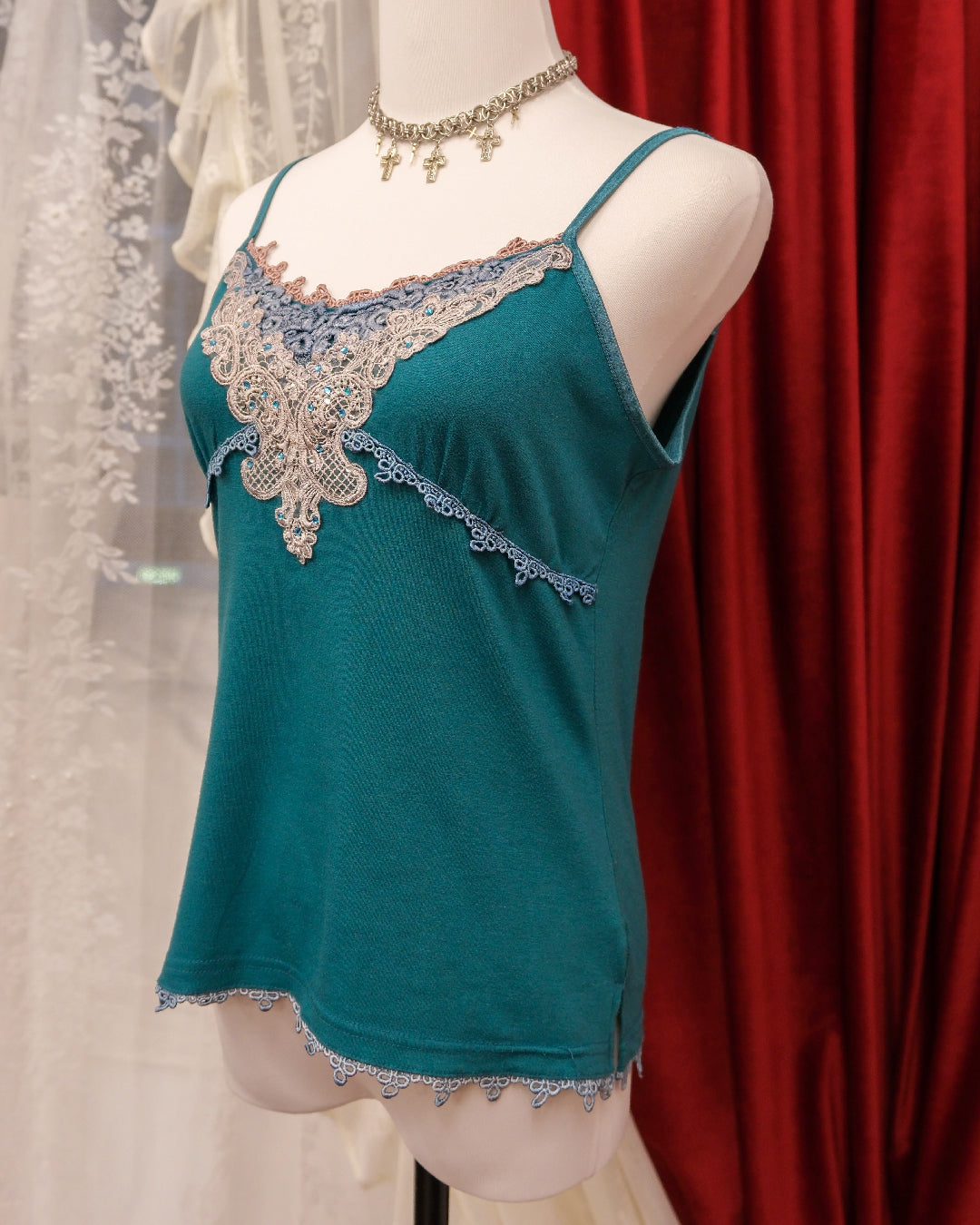 Teal Blue Victorian Camisole