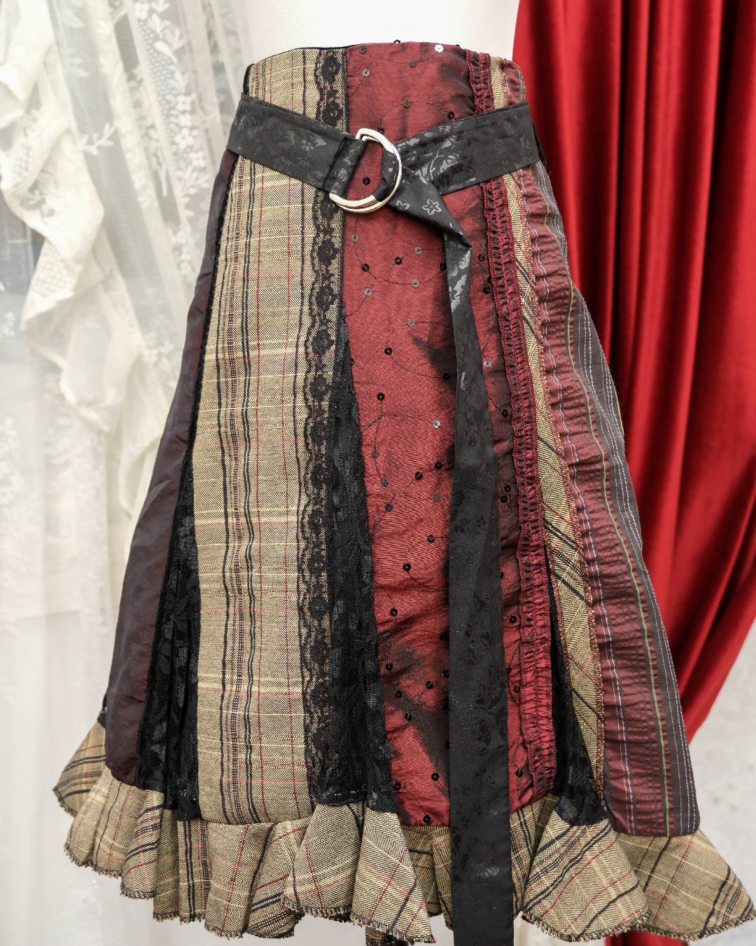 [Paris] Des filles à la vanille Patchwork Satin Skirt