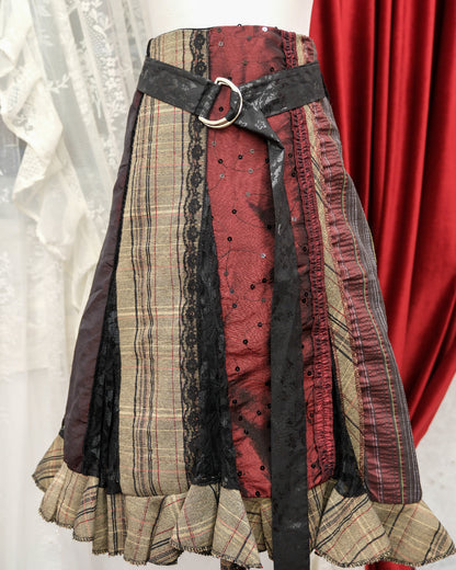 [Paris] Des filles à la vanille Patchwork Satin Skirt