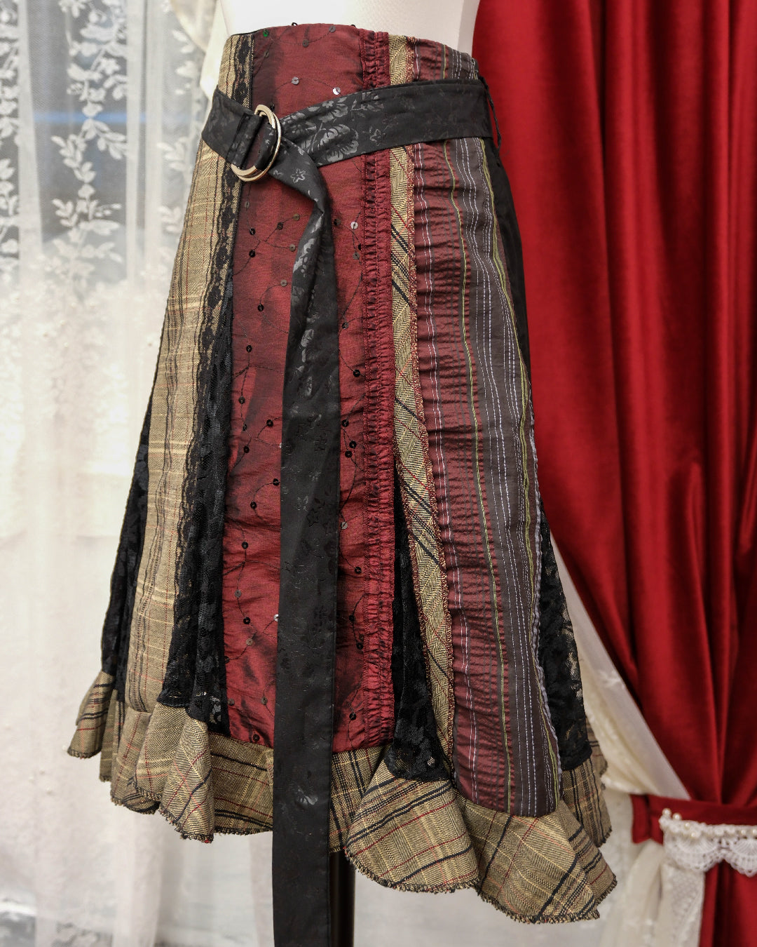 [Paris] Des filles à la vanille Patchwork Satin Skirt