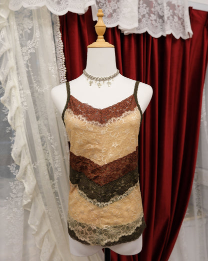 [Korea] Red Cream Lace Camisole