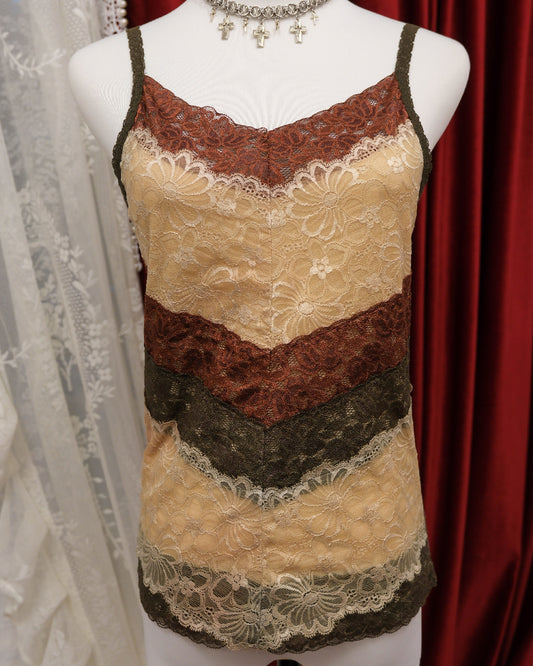[Korea] Red Cream Lace Camisole