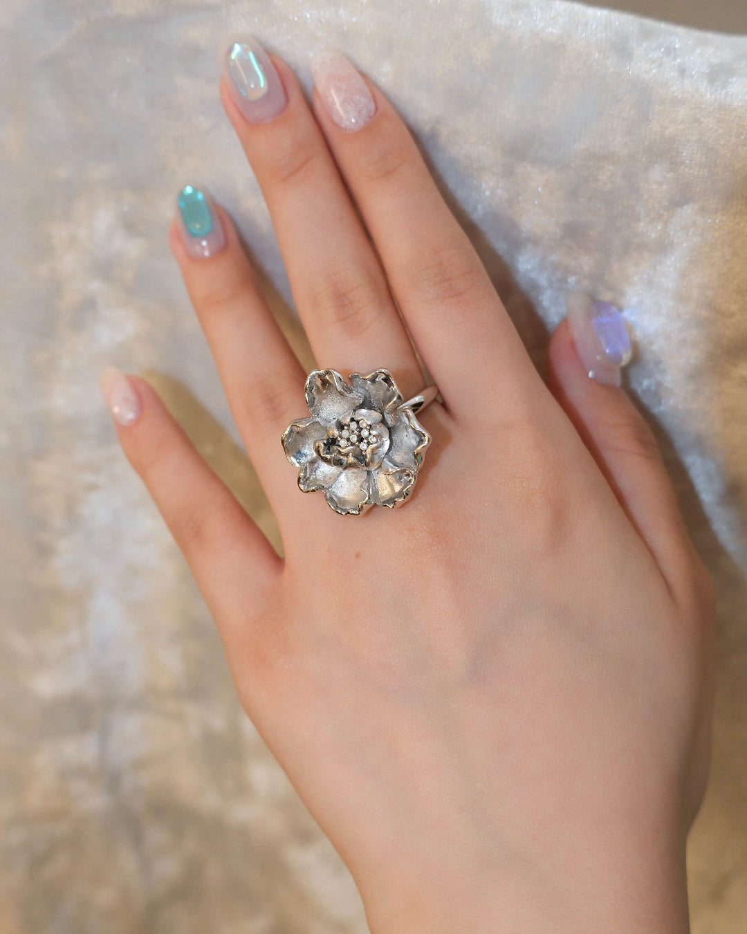 Silver Flower Ring