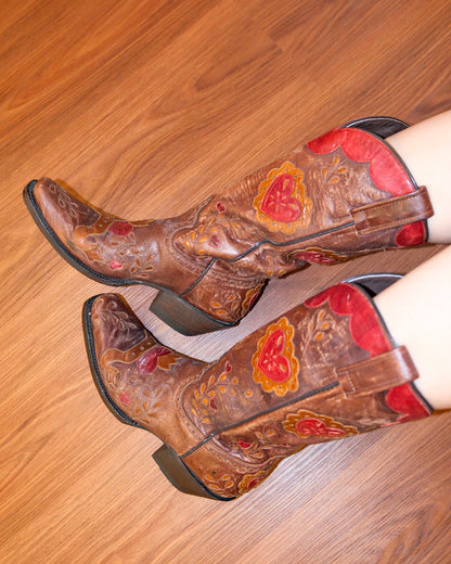 [Mexico] Vintage Caborca Heart Boots