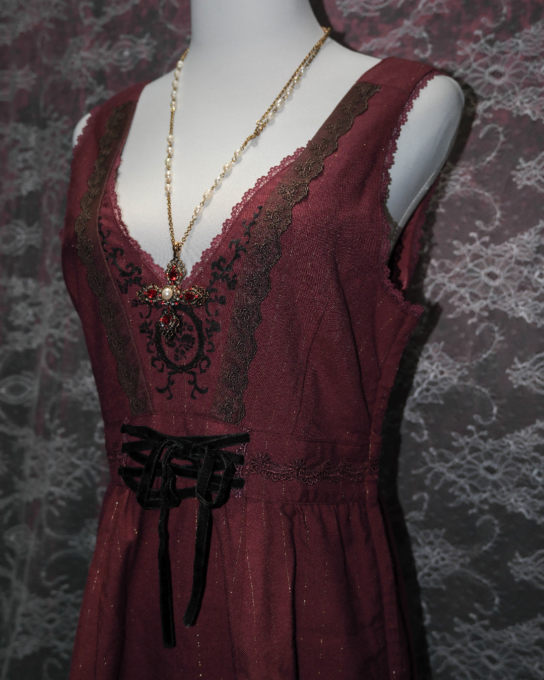 [Axes Femme] Berry Wine Victorian Dress