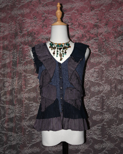 [Axes Femme] Indigo Ruffle Vest