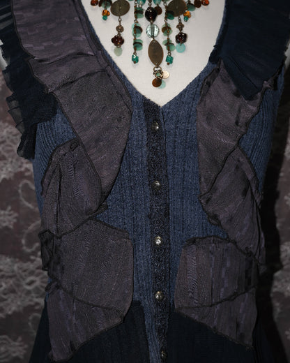 [Axes Femme] Indigo Ruffle Vest