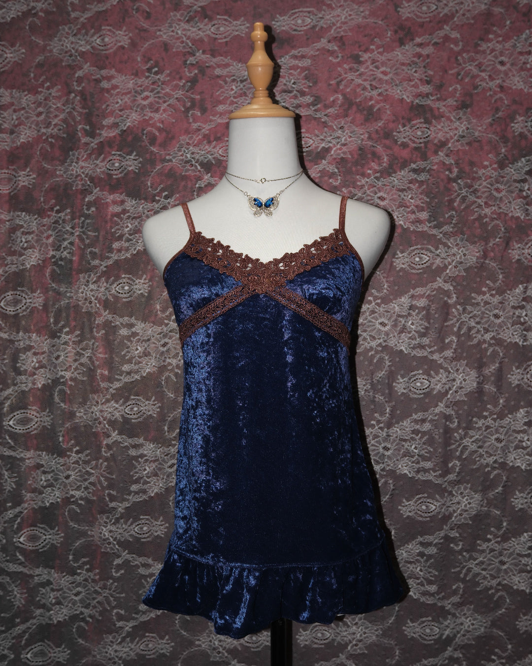 Midnight Navy Velvet Camisole