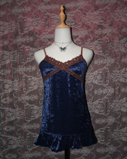 Midnight Navy Velvet Camisole