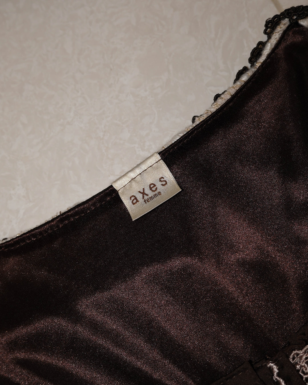 [Axes Femme] Cream Lacey Mock Two-piece Dress